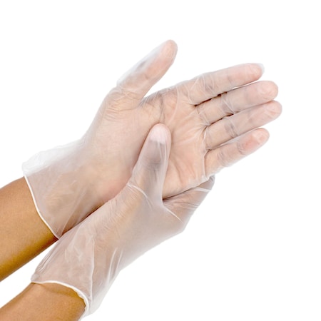 Kleen Chef Disposable Gloves, Vinyl, Powder-Free, L, 100 PK, Clear KC-MS-L-FHVG-1CL-Z